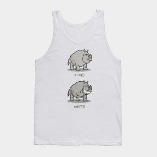 Rhino Pun Cartoon Tank Top